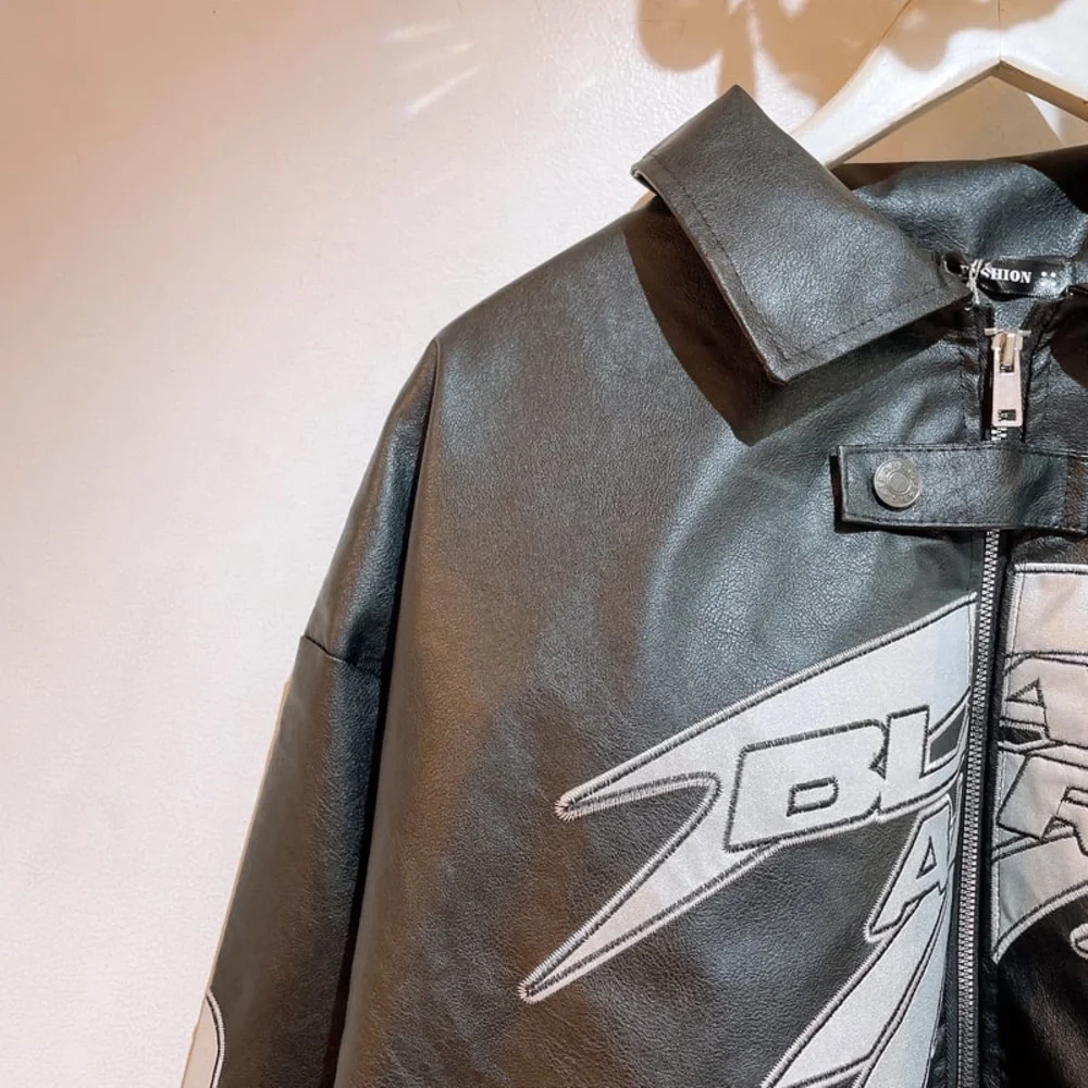 Black Graphic Bomber Jacket​